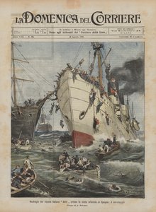 Schipbreuk van het Italiaanse stoomschip Sirio aan de oostkust van Spanje, de redding